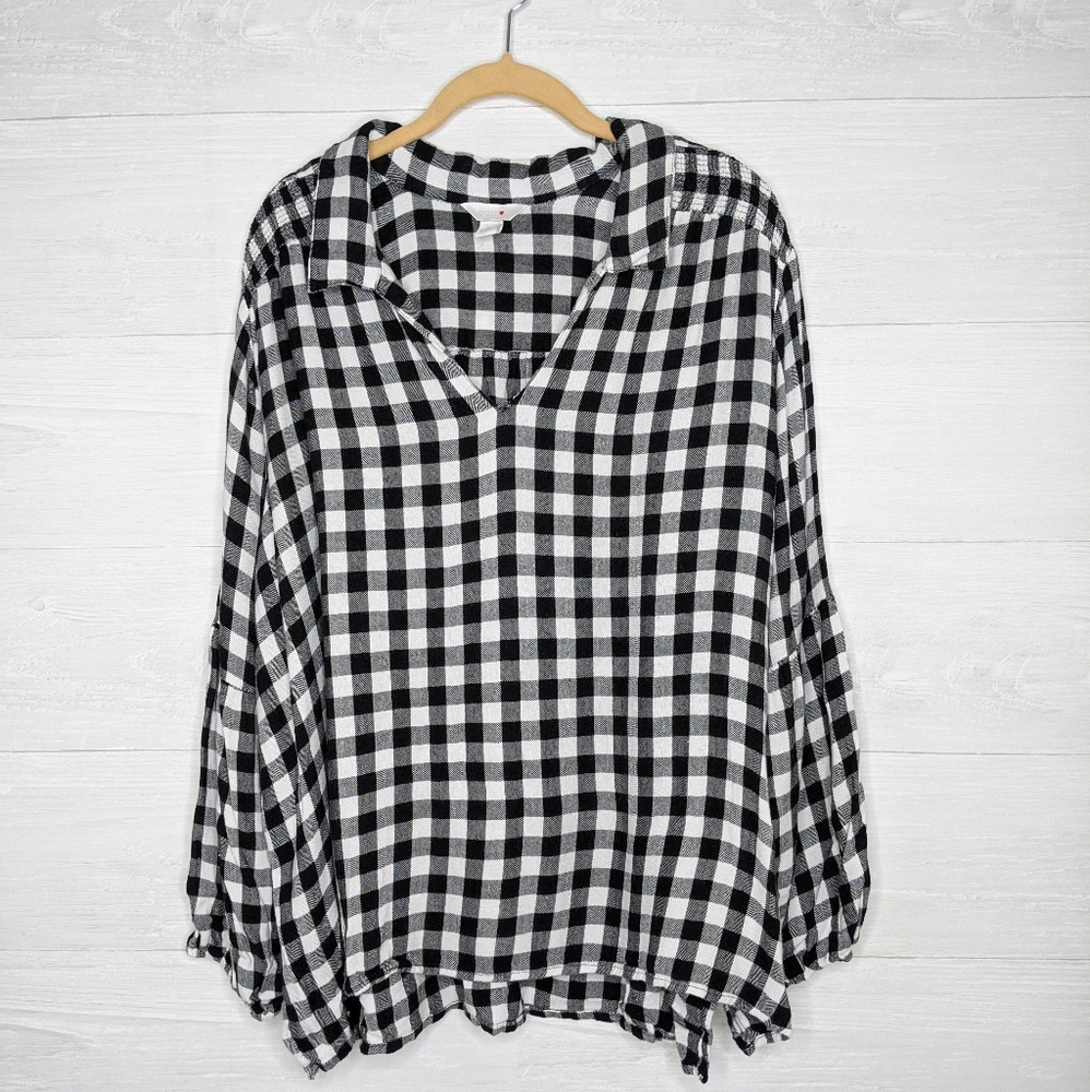 Intro. gingham flannel tunic top size 3x